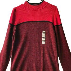 Karen Scott Sweater Cable Womens Size XL Red Cotton Turtleneck Christmas Stripes